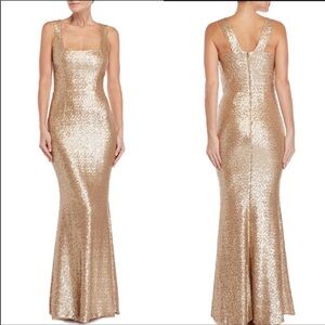 Dress the Population Gold Sequin/Sparkly Gown
